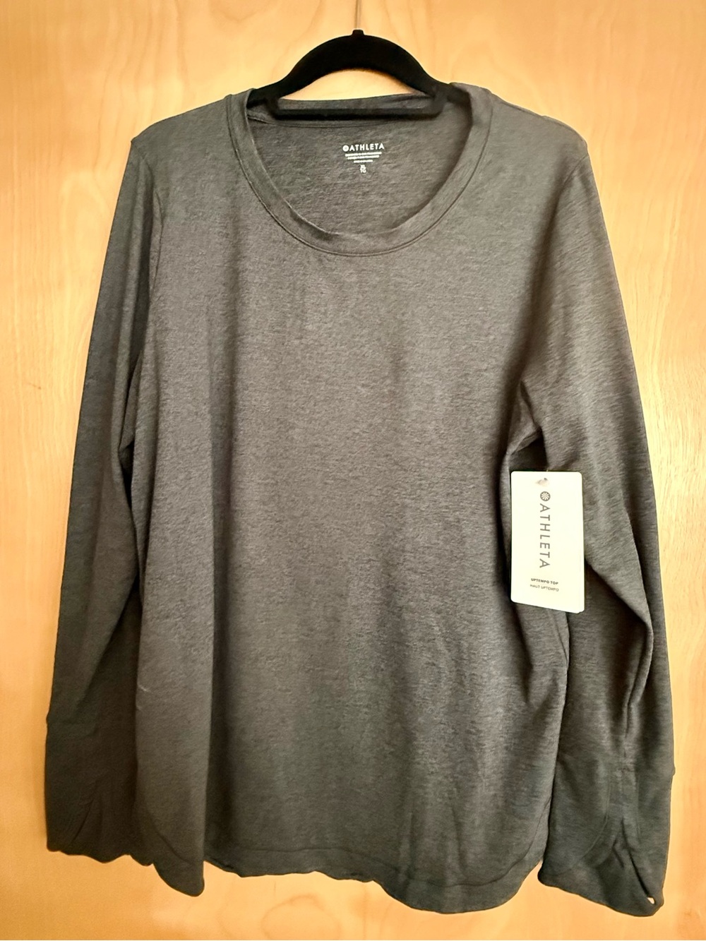 Athleta Women's Long Sleeve Uptempo Top- Charcoal